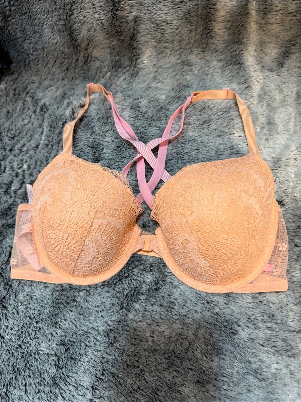Victoria’s Secret Lace front closure strappy back t-shirt bra